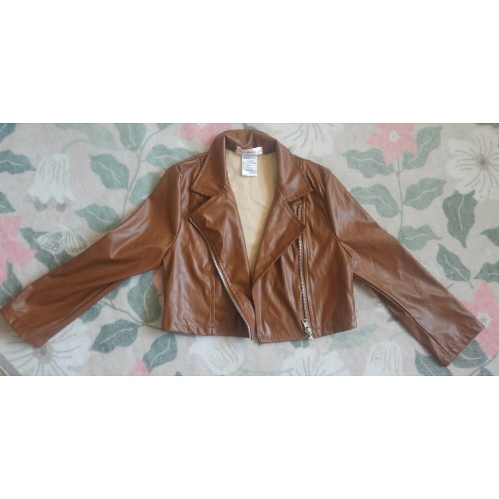 little girl size 6x PU leather jacket